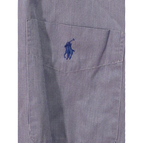 Ralph Lauren Golf Tilden Men's Shirt L Blue Check Button-Down Short Sleeve - Picture 3 of 5